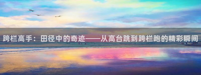 意昂总代：跨栏高手：田径中的奇迹——从高台跳到跨栏跑的精彩瞬间